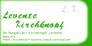 levente kirchknopf business card